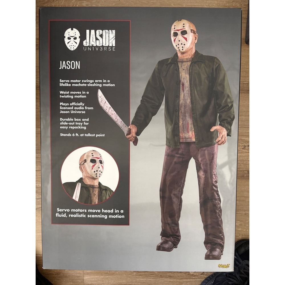 Spirit Halloween Friday the 13th Jason Voorhees Life Size Animatronic New In Box